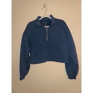 SET Active Cropped Quarter‎ Zip Navy Blue Size Extra Small